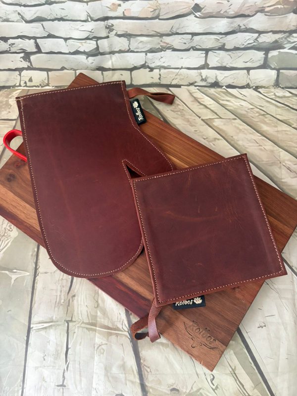 Leer Braaihandskoen en Vatlap Kombo