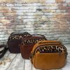 11111111 Ancre Leer Slingbag met Luiperd-print-insetsel