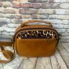 1926 Ancre Leer Slingbag met Luiperd-print-insetsel