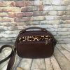 66 Ancre Leer Slingbag met Luiperd-print-insetsel